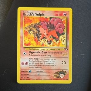 Brock's Vulpix Pokémon Card - Red & Pink